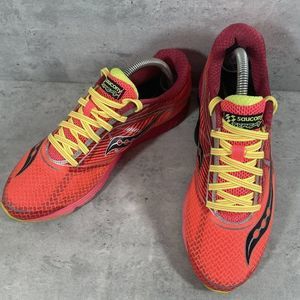 Saucony Type A9‎ Womens 10 Road Racing Citron Orange Red Running Shoes S19028-1